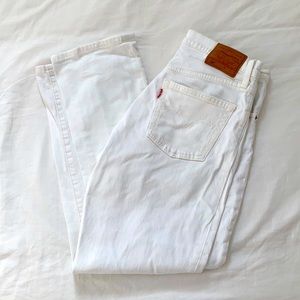 White 501 Levi Straight Leg